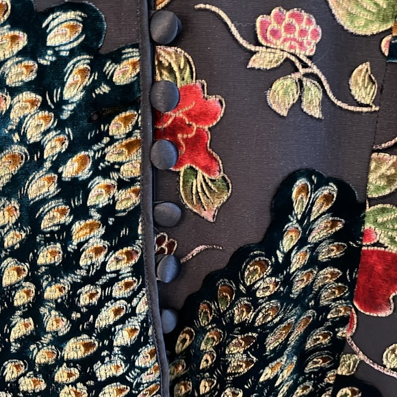 Colourful Vintage blazer/ blouse velour like material sz 6 - Picture 9 of 9